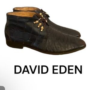 Authentic David Eden vintage designer crocodile leather dress shoes sz mens 11